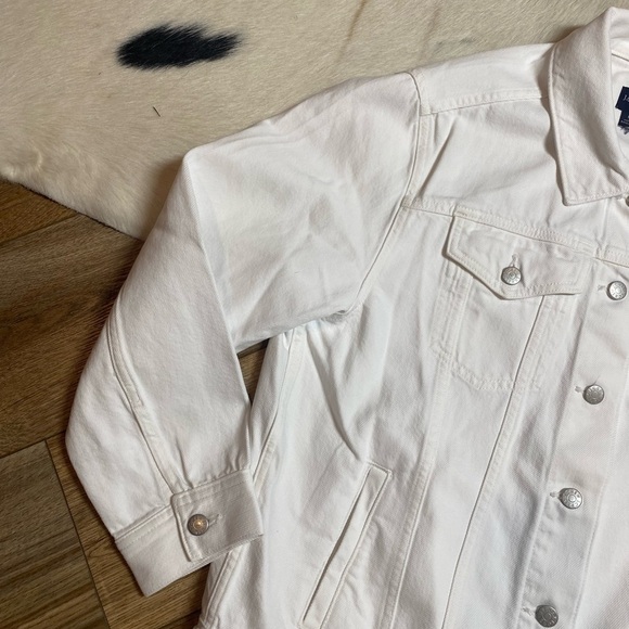 J.Crew Classic or Relaxed Fit White Denim Jacket - Picture 5 of 7